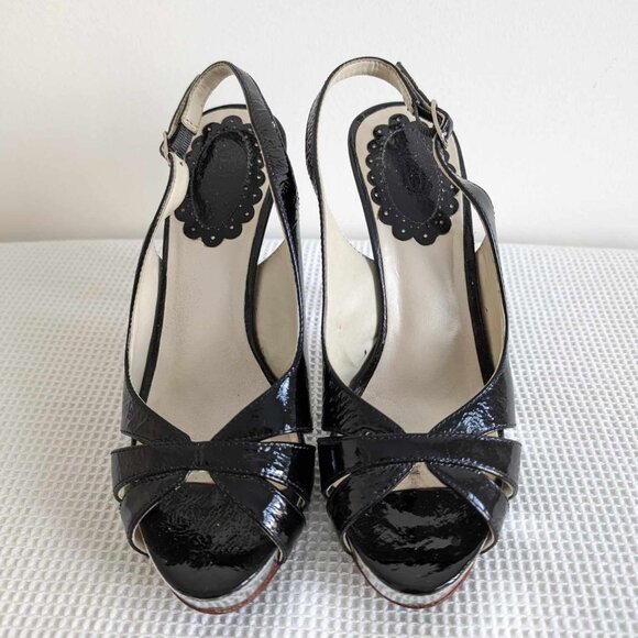 Black Aldo Strappy Stiletto Heels - Picture 4 of 6